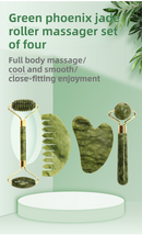 4-in-1 Natural Xiuyan Jade Facial Roller and Gua Sha Set for Face and Body Massage