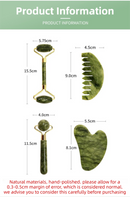 4-in-1 Natural Xiuyan Jade Facial Roller and Gua Sha Set for Face and Body Massage