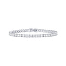 Silver 4.0mm Iced-Out Zirconia Tennis Bracelet with Secure Clasp - Classic Luxury Rhinestone Tennis Chain for Men & Women (7 Inches)