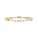 Gold 4.0mm Iced-Out Zirconia Tennis Bracelet with Secure Clasp - Classic Luxury Rhinestone Tennis Chain for Men & Women (8 Inches)