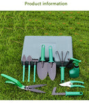 10-Piece Green Professional Garden Tool Set with Carrying Case - Ergonomic Gardening Kit for Digging, Weeding & Pruning