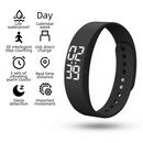 Black Silent Vibration Alarm Smart Silicone Wristband with 3-Alarm Settings - Discreet Wake-Up Device for Teens & Adults (Vertical version)