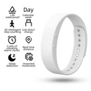 White Silent Vibration Alarm Smart Silicone Wristband with 3-Alarm Settings - Discreet Wake-Up Device for Teens & Adults (Vertical version)