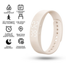 Beige Silent Vibration Alarm Smart Silicone Wristband with 3-Alarm Settings - Discreet Wake-Up Device for Teens & Adults (Vertical version)
