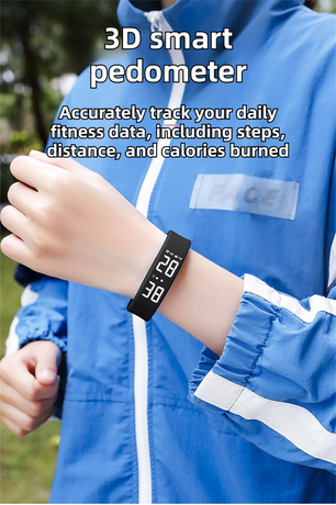 Beige Silent Vibration Alarm Smart Silicone Wristband with 3-Alarm Settings - Discreet Wake-Up Device for Teens & Adults (Vertical version)