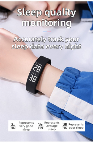 Beige Silent Vibration Alarm Smart Silicone Wristband with 3-Alarm Settings - Discreet Wake-Up Device for Teens & Adults (Horizontal version)