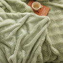 Green Luxury Tuscany Fleece Rabbit Fur Bubble Blanket - Double-Sided Thickened Soft Plush Large Bedding Set(180x200 CM Large Blanket + 2 Pack 45x45 CM Cushion Cover)