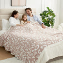 Leopard Print Checkerboard Flannel Throw Blanket(Large 150 x 200 CM) - Anti-Pilling Trendy Soft Plush Blanket for Bed, Sofa & Travel