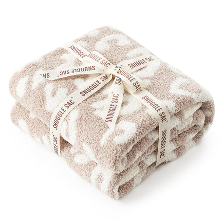 Leopard Print Checkerboard Flannel Throw Blanket(Extra Large 200 x 200 CM) - Anti-Pilling Trendy Soft Plush Blanket for Bed, Sofa & Travel