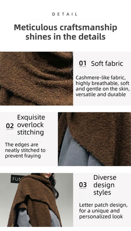 Grey Premium Knitted Wool Blend Poncho - Elegant Thickened Drape Shawl & Cape Cardigan Coat