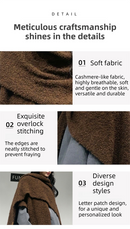 Beige Premium Knitted Wool Blend Poncho - Elegant Thickened Drape Shawl & Cape Cardigan Coat