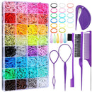 2000PCS Candy Macaron Soft Elastic Hair Ties (32-Color) + 11PCS Hair Styling Tools Set with Storage Case for Toddlers & Girls