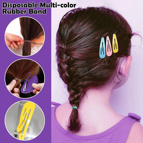 2000PCS Candy Macaron Soft Elastic Hair Ties (32-Color) + 11PCS Hair Styling Tools Set with Storage Case for Toddlers & Girls