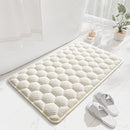 White 3D Honeycomb Textured High-Elastic Memory Foam Bathroom Mat (50 x 80 CM) - Ultra Absorbent Quick-Dry Thickened Door Mat