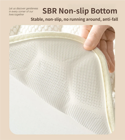 Light Grey 3D Honeycomb Textured High-Elastic Memory Foam Bathroom Mat (50 x 80 CM) - Ultra Absorbent Quick-Dry Thickened Door Mat