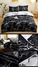 4-Piece Black Silhouette Printed Soft-Touch Brushed Bedding Set for 1.5M Bed: 175 x 220 CM Duvet Cover, 150 x 200 (+25) CM Deep Pocket Fitted Sheet & 2PC 50 x 75 CM Pillowcases