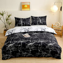 4-Piece Black Silhouette Printed Soft-Touch Brushed Bedding Set for 1.8M Bed: 200 x 230 CM Duvet Cover, 180 x 200 (+25) CM Deep Pocket Fitted Sheet & 2PC 50 x 75 CM Pillowcases