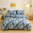 4-Piece Tropical Jungle Printed Soft-Touch Brushed Bedding Set for 1.8M Bed: 200 x 230 CM Duvet Cover, 180 x 200 (+25) CM Deep Pocket Fitted Sheet & 2PC 50 x 75 CM Pillowcases
