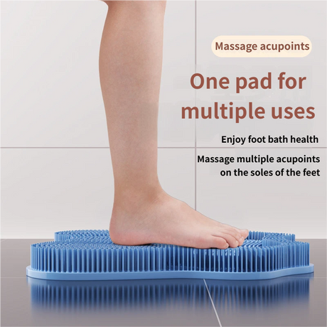 Pink 3D Butterfly Silicone Bath Massage Mat with Suction Cup & Dual-Zone Massage Bristles - Exfoliating Back Scrubber & Foot Deep Cleaner