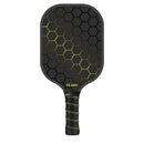 Black and Yellow Fiberglass Pickleball Paddle - 220g Lightweight Racket with Breathable PU Comfort Grip and Oversized Sweet Spot for Outdoor Play
