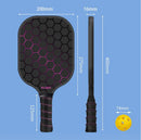 Black and Blue Fiberglass Pickleball Paddle - 220g Lightweight Racket with Breathable PU Comfort Grip and Oversized Sweet Spot for Outdoor Play