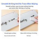White Slanted Glass Memo Board & Desktop Organizer with 2 Markers & Residue-Free Eraser - Computer Keyboard Stand Dry Erase Notepad