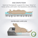 Beige Waterproof Egg-Crate Foam Therapeutic Pet Sofa Bed and Fleece Lounge (L Size 91 x 69 x 17 CM) - Low Entry, High Bolster Support & Zipper Removable Cover