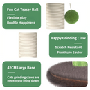 Large Multi-Functional Cat Tree & Activity Tower - All-in-One 70CM Tall Sisal Scratching Post, 31CM Diameter Plush Condo and Interactive Wobbling Feeder