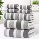 8-Piece Grey Luxury Coral Fleece Towel & Bath Sheet Set - Ultra-Soft High-Density Absorbent Towels Complete Bundle