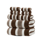 8-Piece Brown Luxury Coral Fleece Towel & Bath Sheet Set - Ultra-Soft High-Density Absorbent Towels Complete Bundle
