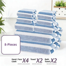 8-Piece Brown Luxury Coral Fleece Towel & Bath Sheet Set - Ultra-Soft High-Density Absorbent Towels Complete Bundle