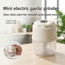 Green Cordless Electric Mini Food Chopper with 316 Stainless Steel Blades - Portable 300ml Garlic Crusher & Meat Grinder, One-Touch Operation