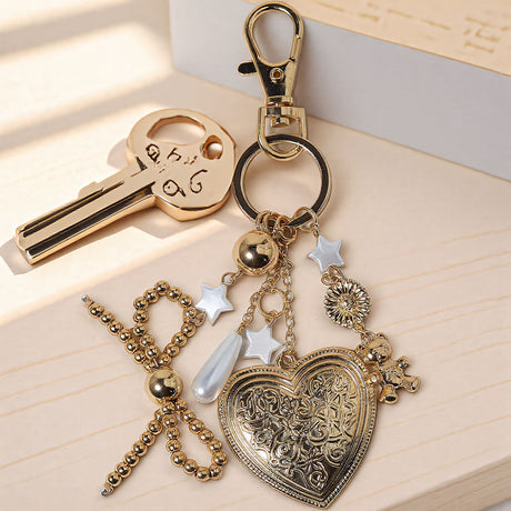 #3544 Bohemian Vintage Metal Keychain Bag Charm - Handcrafted Lucky Ethnic Bag Styling Accessory & Mother's Day Gift