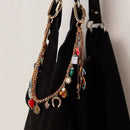 #4167 3-Layered Bohemian Vintage Ceramic Keychain Bag Charm - Handcrafted Lucky Ethnic Bag Styling Accessory & Mother's Day Gift
