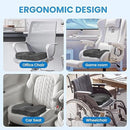 Black Ergonomic Memory Foam U-Shaped Seat Cushion - Breathable Orthopedic Pressure Relief Pillow with ZIpper Cover & Handle (45 x 36 CM)