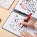 Green A4 PU Leather Whiteboard Notebook with 3-Color Pens, Eraser & Cloth - Reusable Eco-Friendly Desktop Memo Pad & Handheld Writing Tablet