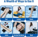 Black Portable McKenzie Method Ergonomic Lumbar Support Roll - Adjustable Memory Foam Cylinder Pillow with Breathable Cover