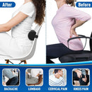 Blue Portable McKenzie Method Ergonomic Lumbar Support Roll - Adjustable Memory Foam Cylinder Pillow with Breathable Cover