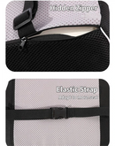Black Large Ergonomic Memory Foam Lumbar Support Pillow & S Curve High-Back Cusion with Buckle Strap & Breathable Mesh Cover