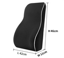 Black Large Ergonomic Memory Foam Lumbar Support Pillow & S Curve High-Back Cusion with Buckle Strap & Breathable Mesh Cover