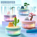 Cactus & Pine Tree USB Portable Bionic Landscape Humidifier and Creative Potted Plant Air Diffuser - 7-Color Night Light & 2-Mode Mist Timer