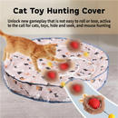Interactive Hunting Hidden Prey Cat Toy Set - Red Plush Automatic Moving Ball & 72CM Large Crinkle Hunting Cover - Smart Obstacle Avoidance, USB Rechargeable