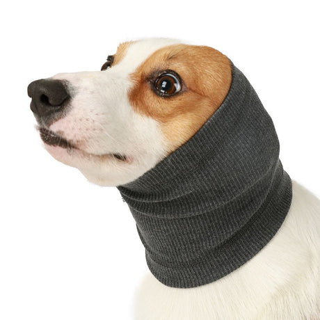 3-Pack Grey Instant Calming Dog Warm Hoods and Ear Covers (L Size) - Anxiety Relief Noise Reduction & Grooming Support, Breathable Full-Head Protection