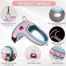 XS Size Pink Waterproof Reflective Saddle-Style Dog Harness & 1.5M Leash Set - Breathable Anti-Choke Escape-Proof Step-In Walking Gear