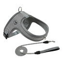 M Size Grey Waterproof Reflective Saddle-Style Dog Harness & 1.5M Leash Set - Breathable Anti-Choke Escape-Proof Step-In Walking Gear