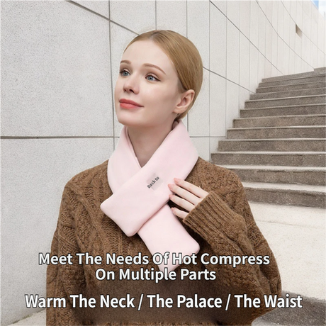 Red USB Powered Graphene Rapid Heated Scarf - 80 x 10 CM Washable Winter Thermal Wrap with 3-Level Temp for Cervical Support & Pain Relief