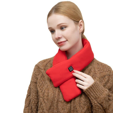 Black USB Powered Graphene Rapid Heated Scarf - 80 x 10 CM Washable Winter Thermal Wrap with 3-Level Temp for Cervical Support & Pain Relief