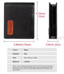 Black Handcrafted Genuine First-Layer Cowhide Wallet & Card Case for Men - Multi-Slot Ultra-Slim Bifold, Integrated AirTag Holder & RFID Blocking