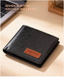 Coffee Handcrafted Genuine First-Layer Cowhide Wallet & Card Case for Men - Multi-Slot Ultra-Slim Bifold, Integrated AirTag Holder & RFID Blocking