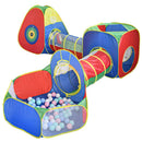 4-in-1 Kids' Pop-Up Foldable Play Tent & Adventure Tunnel Set - Giant Indoor/Outdoor Playpark with Ball Pit & Basketball Hoop